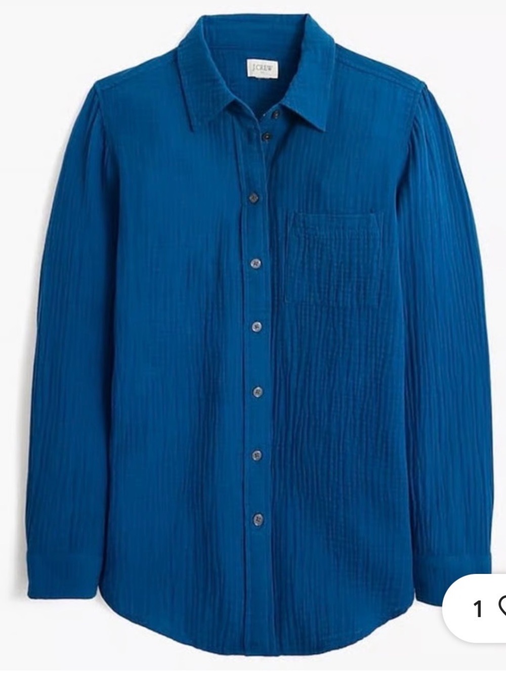 NWT J. Crew Classic Double Gauze Button Up Long Sleeve Top Size Large